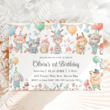 Festa de aniversário de Animais Coloridos Cujos Co