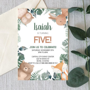 Convites Festa de aniversário de Animais do Jardim Zoológic