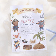 Festa de Aniversário de Animais Piratas