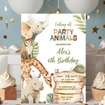 Festa de Aniversário de Animais Safari da Savana p