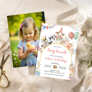 Convites Festa de aniversário de Aniversário de Animais de 