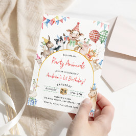 Convites Festa de aniversário de Aniversário de Animais de 