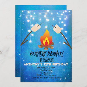 Convites Festa de aniversário de Aniversário do Bonfire Cam