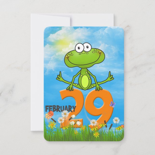 Convites Festa de aniversário de Ano Leap (Frente)