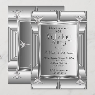 Convites Festa de aniversário de aparência do Chrome Metal 