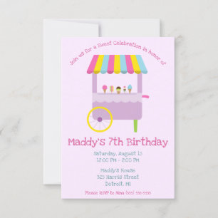 Convites Festa de aniversário de apoio do Sorvete de celebr