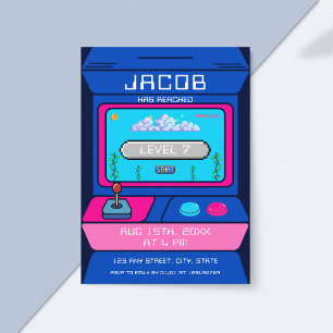 Convites Festa de aniversário de Arcade de Vídeo Retroativo