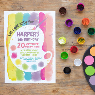 Convites Festa de aniversário de arte