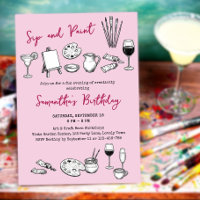 Festa de Aniversário de Arte e Vinho para Beber e