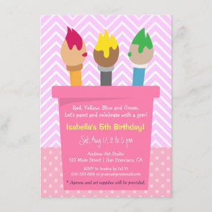 Convites Festa de aniversário de Artes de Pintura de Bolin