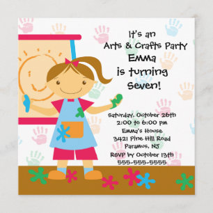 Convites Festa de aniversário de Artes e Artesanatos