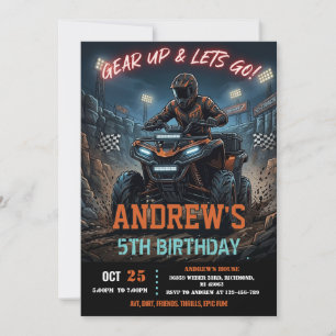 Convites Festa de Aniversário de ATV de 4 Rodas Personaliza