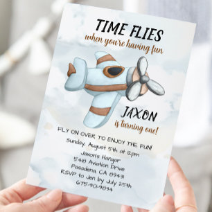 Convites Festa de aniversário de aviação do piloto de avião