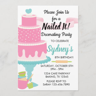 Convites Festa de aniversário De Baking Decoring De Bolo De