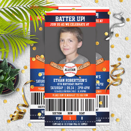 Convites Festa de aniversário de Baseball com Estilo de Tíq