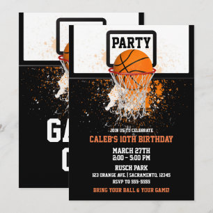 Convites Festa de Aniversário de Basquete e Esportes com Ar