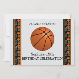 Convites Festa de aniversário de basquete, jogador de basqu