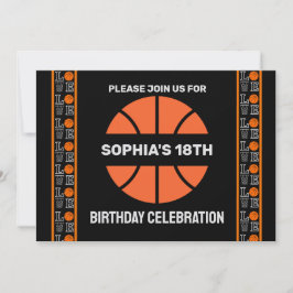 Convites Festa de aniversário de basquete, jogador de basqu