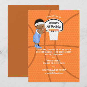 Convites Festa de Aniversário de Basquetebol para Menino