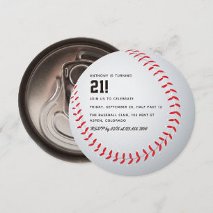 Convites Festa de Aniversário de Beisebol Adulto Temático