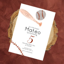 Festa de Aniversário de Beisebol Vintage Minimalis