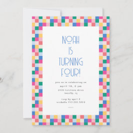 Convites Festa de aniversário de blocos multicolores de rep
