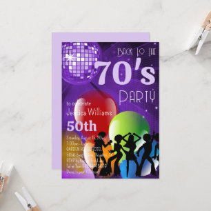 Convites Festa de aniversário de Bola de Disco e Balões da 