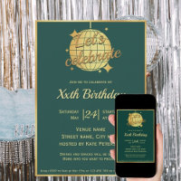 Festa de aniversário de bola de ouro verde-azulada