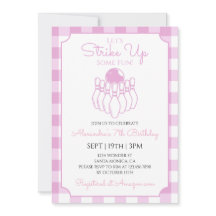 Festa de Aniversário de Boliche com Xadrez Rosa