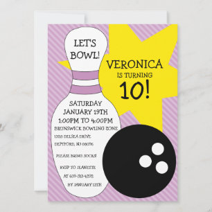 Convites Festa de aniversário de Boliche de Bash Boliche L