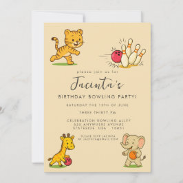 Convites Festa de aniversário de Boliche de dez pinos perso