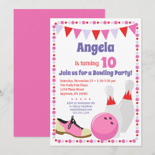 Convites Festa de aniversário de Boliches de Boliches de g