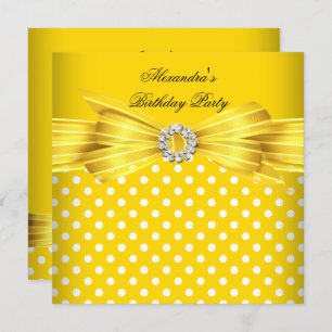 Convites Festa de aniversário de Bolinhas brancas e belíssi