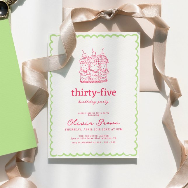 Convites Festa de aniversário De Bolo Símico Desenhado À Mã (Criador carregado)