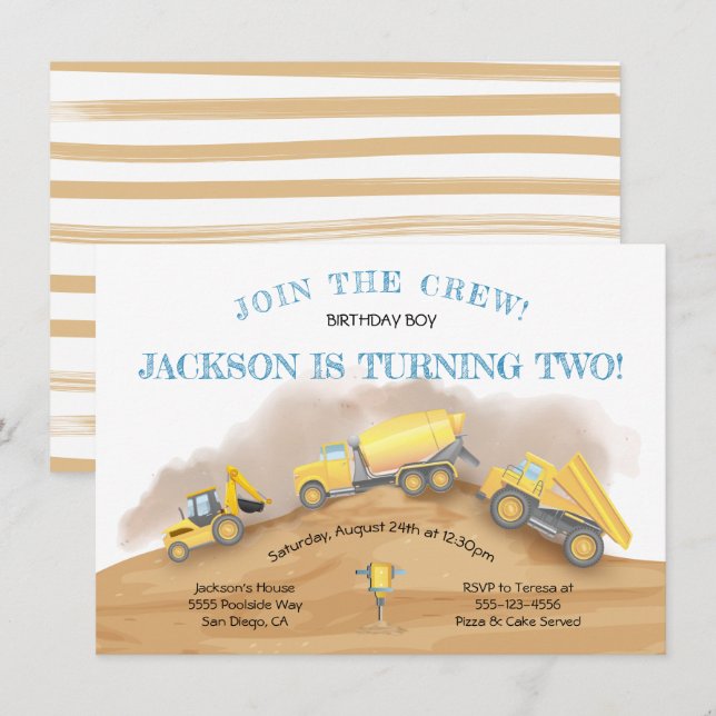 Convites Festa de aniversário de Bombardeamentos de Constru (Frente/Verso)