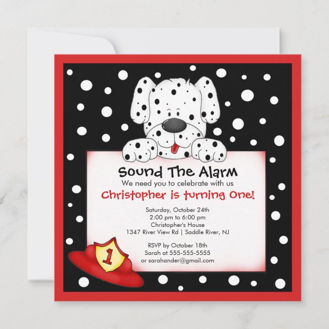 Convites Festa de aniversário de Bombeiros Dalmáticos (Frente)