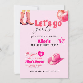 Convites Festa de aniversário de boneca rosa, Aniversário d