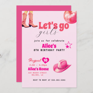 Convites Festa de aniversário de boneca rosa, Aniversário d