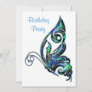 Convites Festa de aniversário de borboletas de arte de Abal