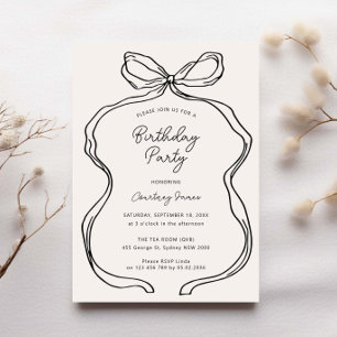 Convites Festa de aniversário de Borda de Fita Espelhada à