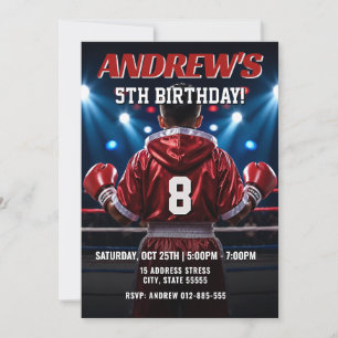 Convites Festa de aniversário de boxe personalizada