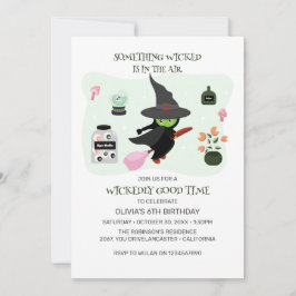 Convites Festa de aniversário de Bruxas Verdes Mestiças