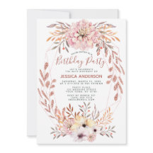 Festa de aniversário de Buquês geométrica com bril