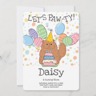 Convites Festa de aniversário de cabelos de cabelos Persa V