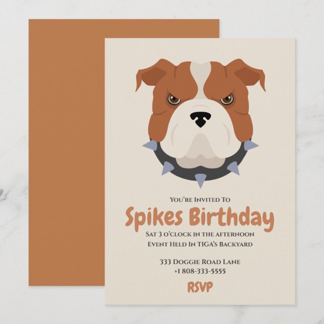 Convites Festa de aniversário de cachorrinho bonito (Frente/Verso)