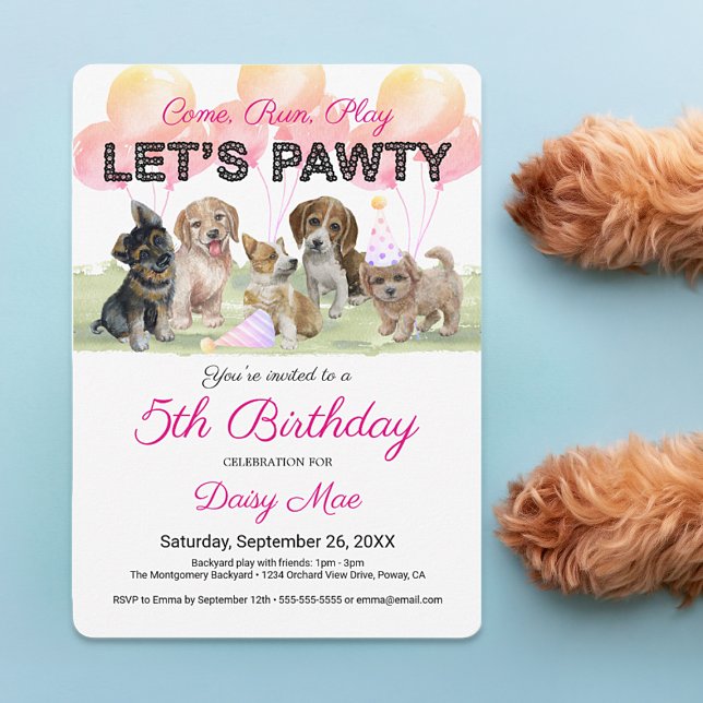 Convites Festa de Aniversário de Cachorrinho Personalizada  (Criador carregado)