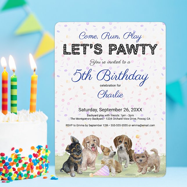 Convites Festa de Aniversário de Cachorro Azul Personalizad (Criador carregado)