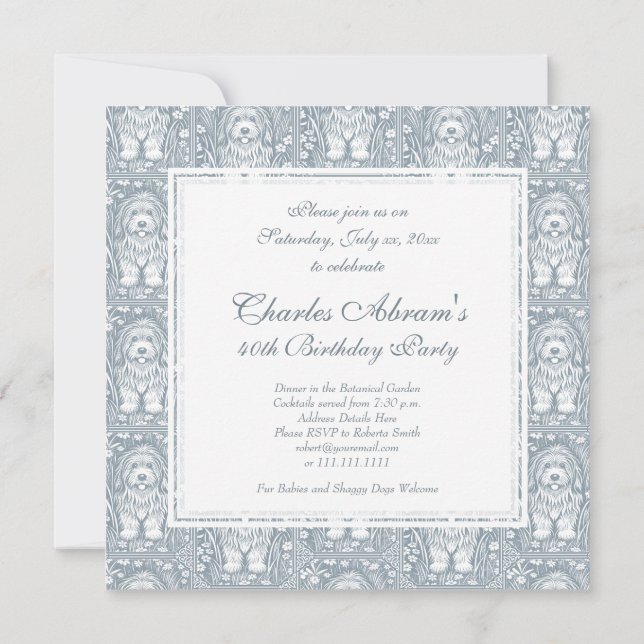 Convites Festa de aniversário de Cachorro Bastante Bem-Vind (Verso)