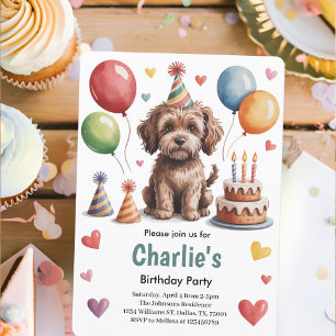 Convites Festa de Aniversário de Cachorro para Crianças Fof