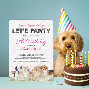 Convites Festa de aniversário de Cachorro Personalizado Co